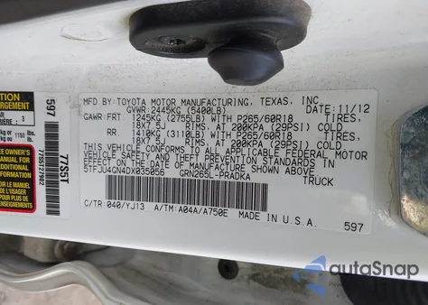 2013 Toyota Tacoma Prerunner V6 from USA, damaged, VIN 5TFJU4GN4DX035056